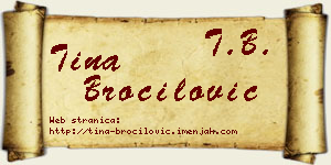 Tina Broćilović vizit kartica
